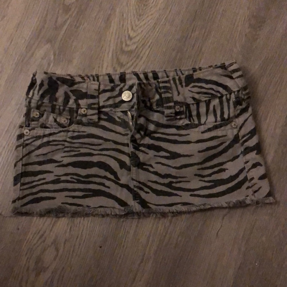 True religion women’s Mandy zebra mini skirt